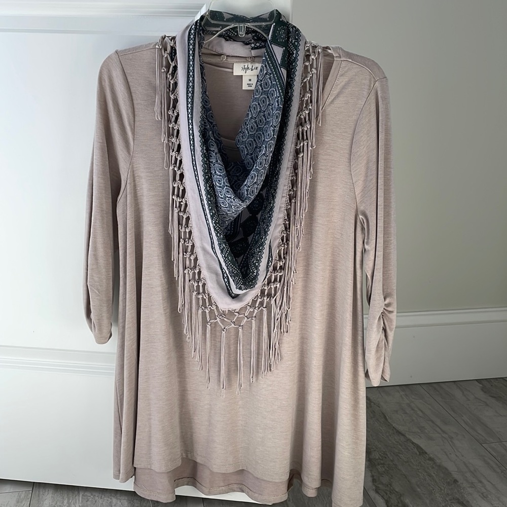 Style & Co top with pretty removable scarf